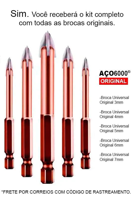 MasterDrill Performance™ - Kit 5 Brocas Universais Anti-ferrugem