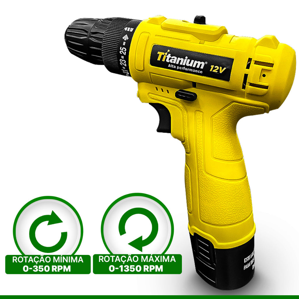 Kit Parafusadeira 12v 3/8 Bivolt Titanium 300 Peças