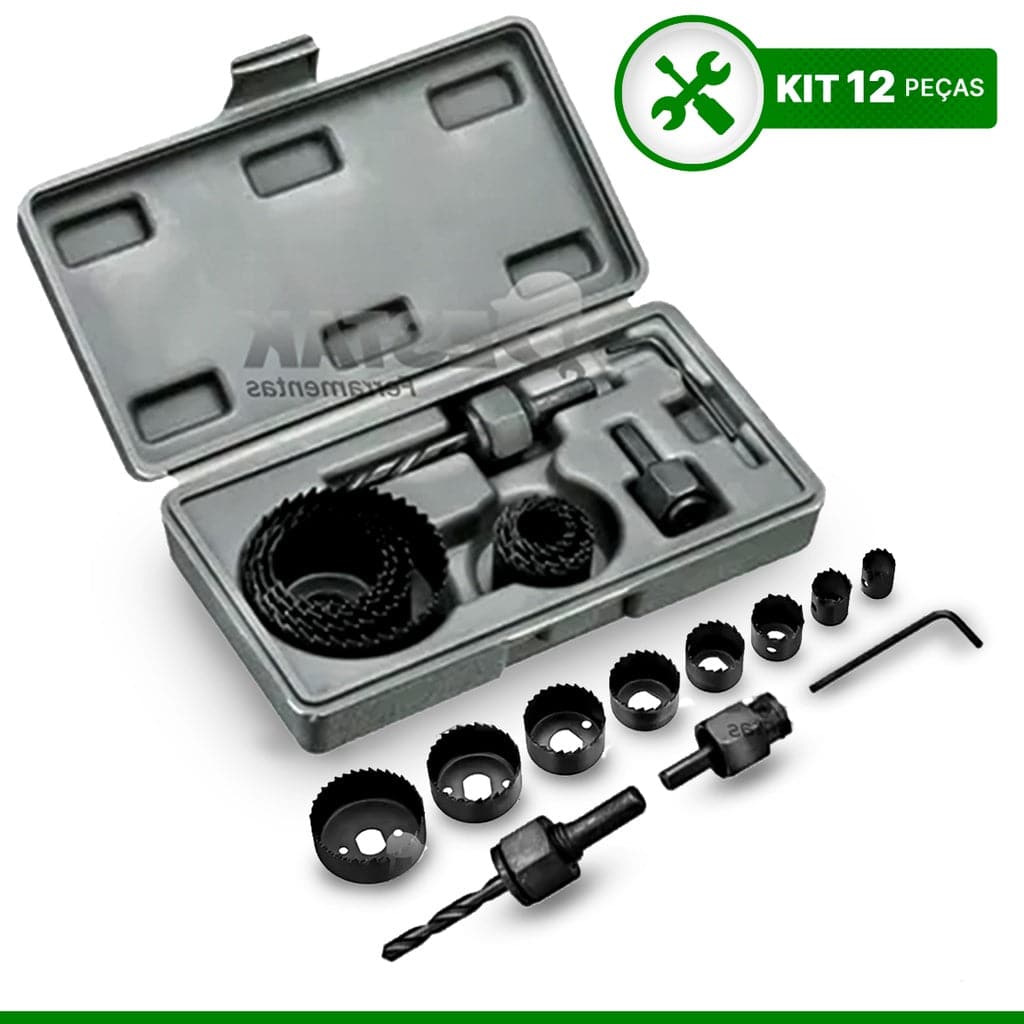 Jogo Serra Copo 11 Peças 19mm Ao 64mm Para Madeira