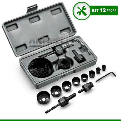 Jogo Serra Copo 11 Peças 19mm Ao 64mm Para Madeira