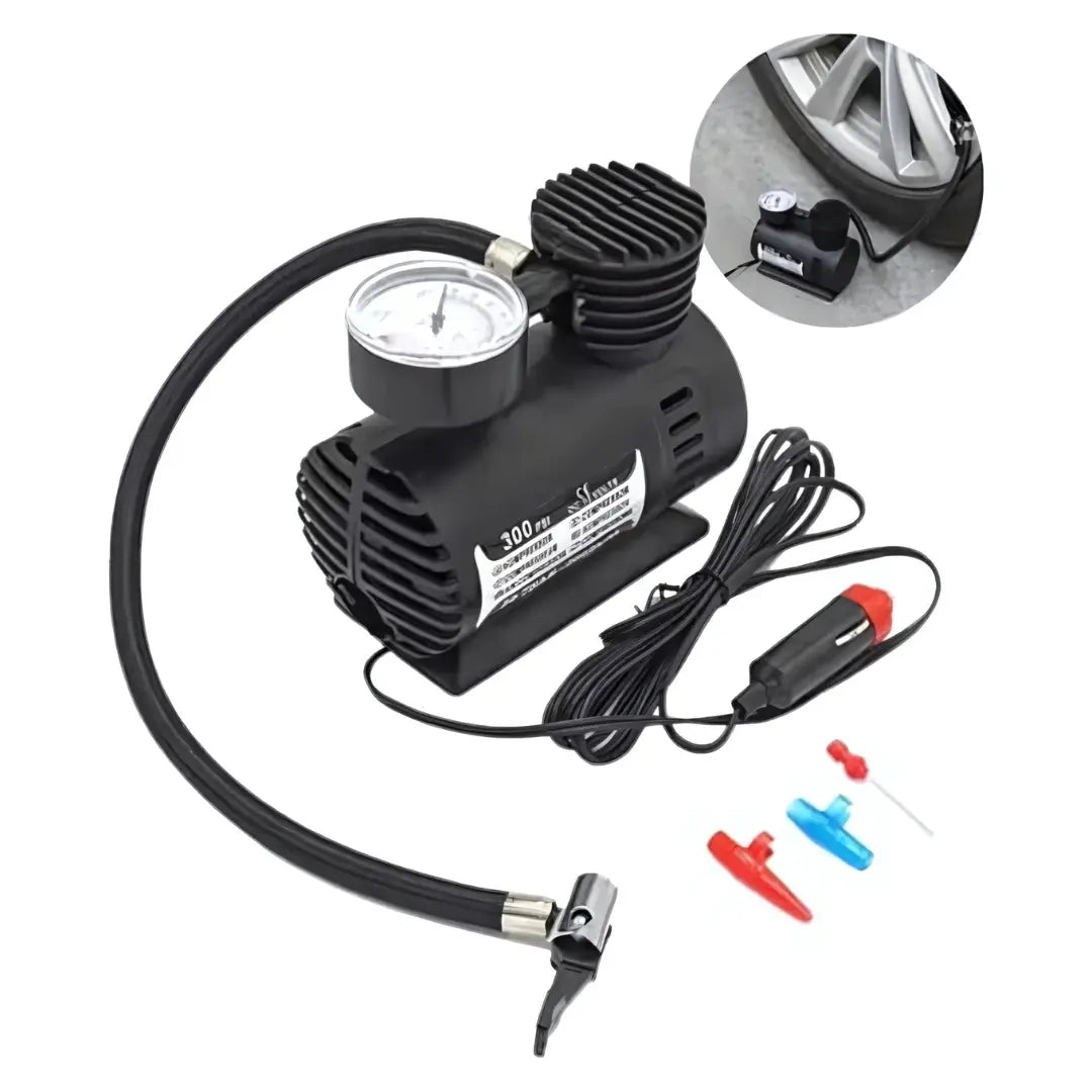Mini Compressor Ar Portatil 300psi 12v Pneu Carro Bicicleta