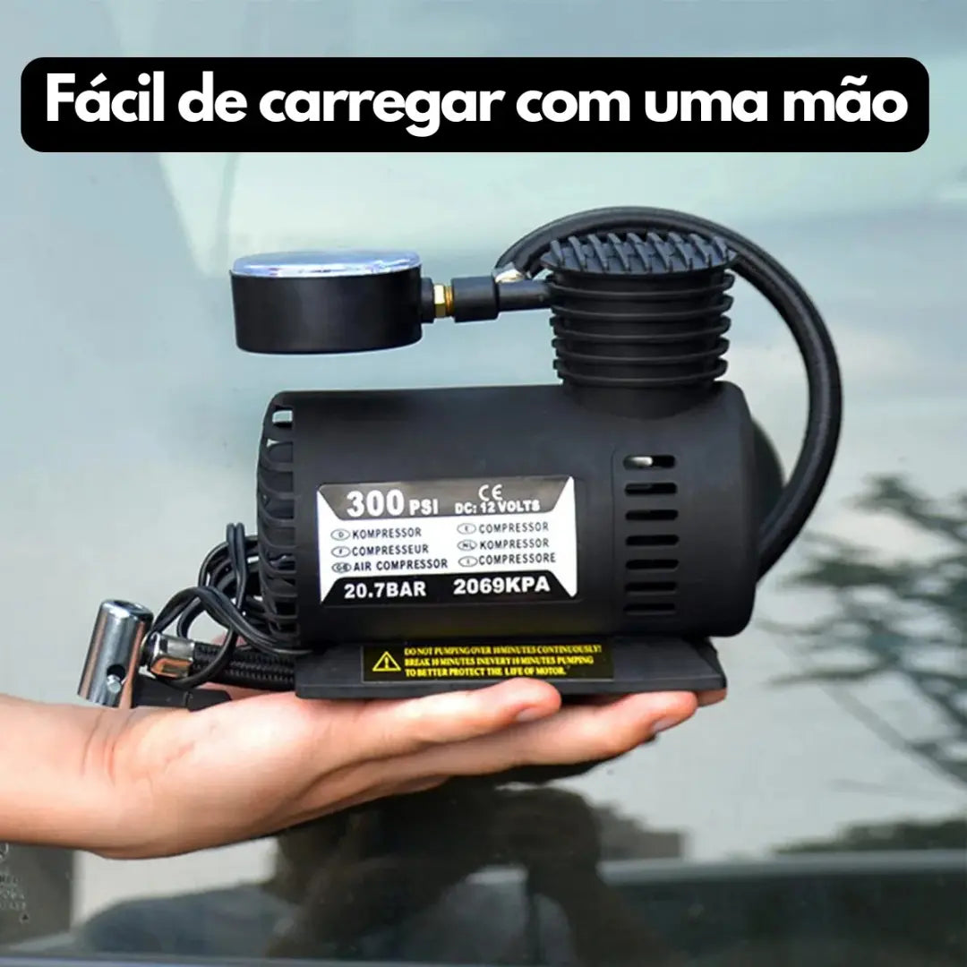 Mini Compressor Ar Portatil 300psi 12v Pneu Carro Bicicleta