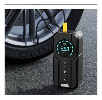 Bomba de Ar Portatil Compressor Inflator Multi-função 4 em 1 PowerBank 8kmah Bateria Calibrador de Carro Auto Pneu