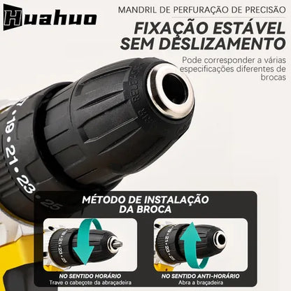 Parafusadeira e Furadeira Huahuo 48V - Bateria de Brinde