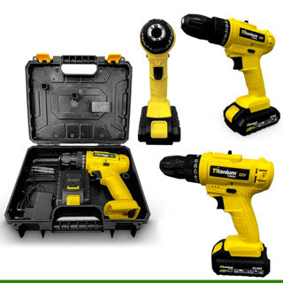 Furadeira Parafusadeira Sem Fio Impacto 12v Kit Ferramentas 11 Peças