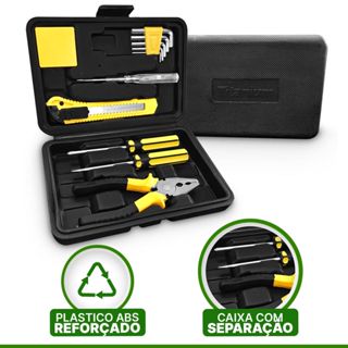 Furadeira Parafusadeira Sem Fio Impacto 12v Kit Ferramentas 11 Peças
