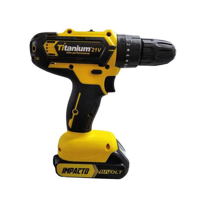 Furadeira e Parafusadeira à Bateria 21V BIVOLT Com Carregador 2 Baterias Bits