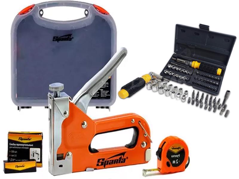 Grampeador Tapeçaria Maleta Chave Soquete Catraca 40 Pçs