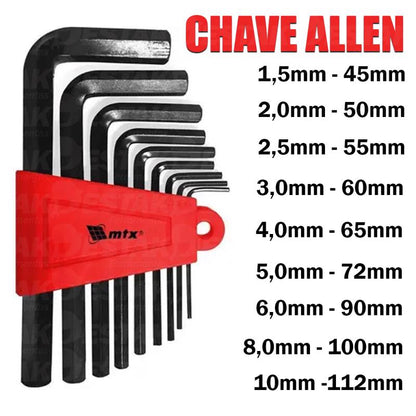 Jogo Bits Chave Catraca Allen Com Soquete Sextavado 41 Peças