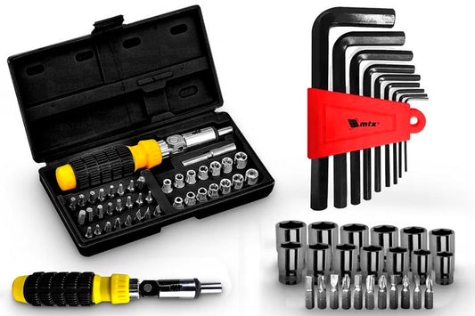 Jogo Bits Chave Catraca Allen Com Soquete Sextavado 41 Peças