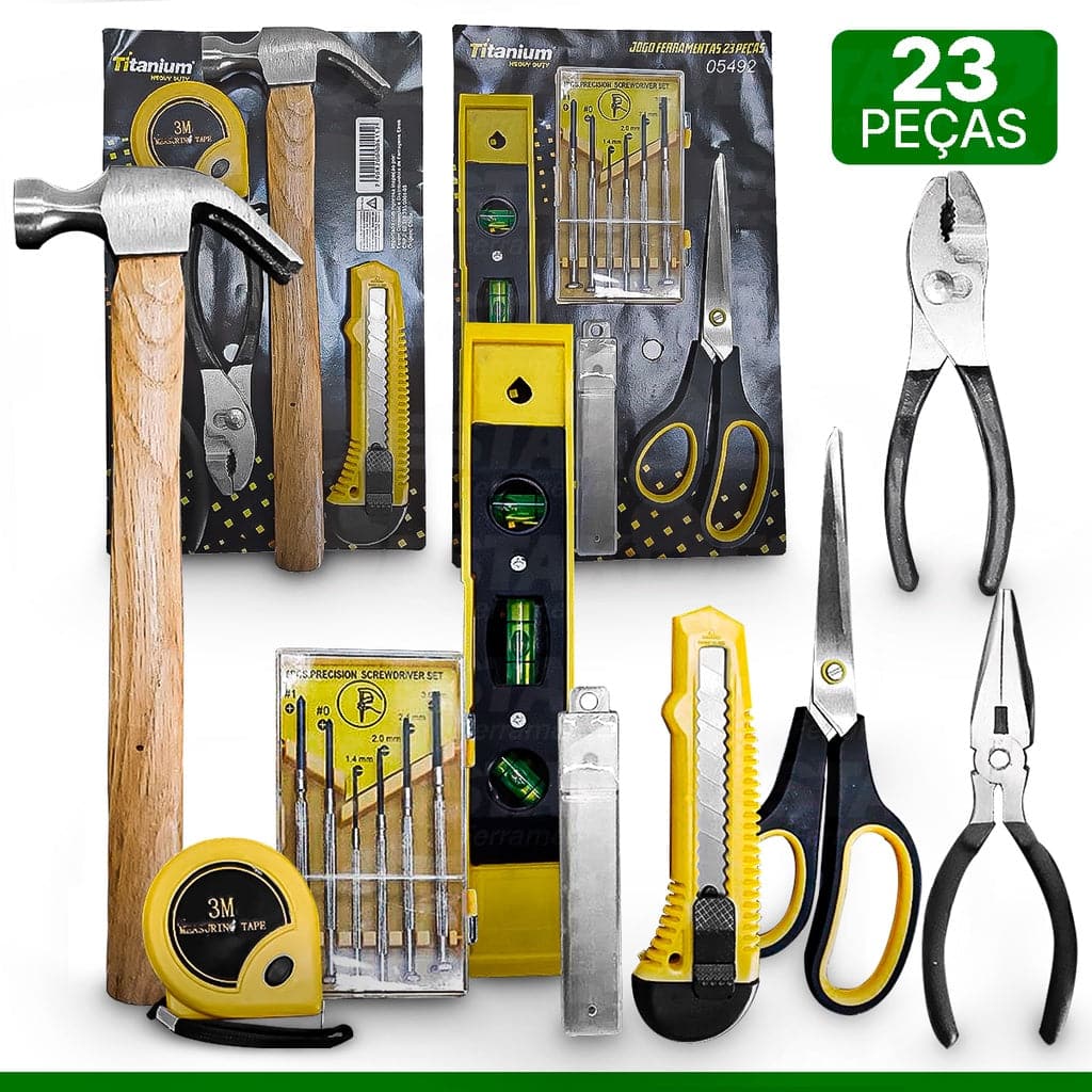 Jogo De Ferramentas Com 23 Peças Aço Carbono Titanium