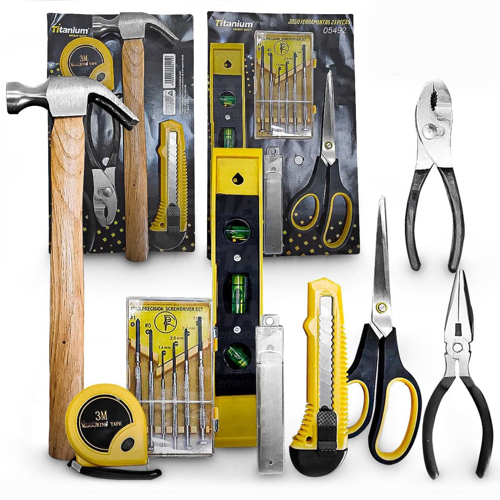 Jogo De Ferramentas Com 23 Peças Aço Carbono Titanium