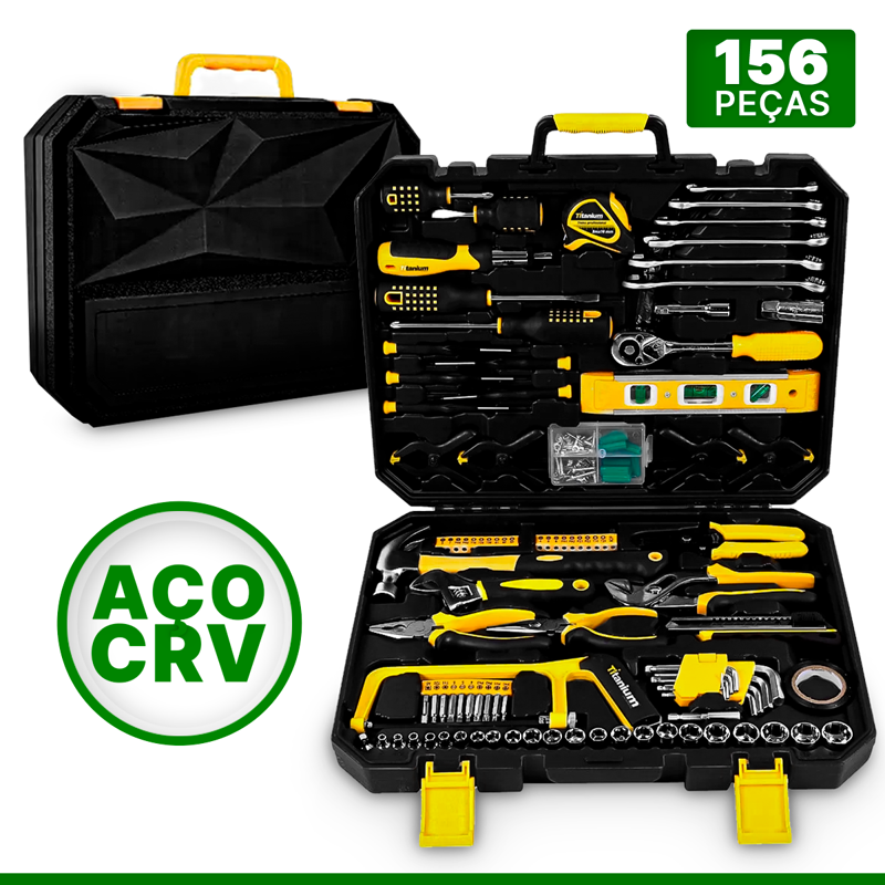 Jogo De Ferramentas Profissional Multiuso 156 Peças Com Maleta