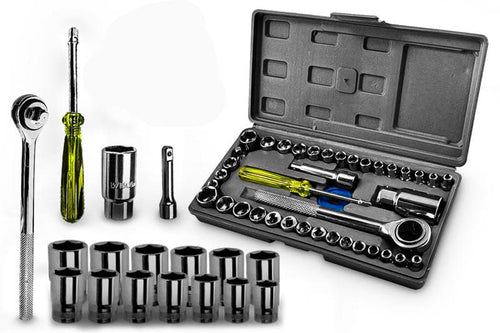 Jogo Soquete 16 Peças Com Chave Catraca Com Soquete Sextavado 1/4"
