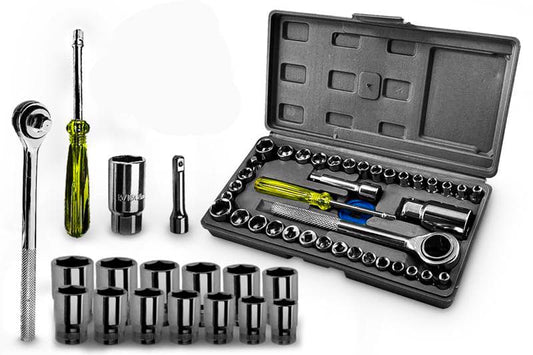 Jogo Soquete 16 Peças Com Chave Catraca Com Soquete Sextavado 1/4"