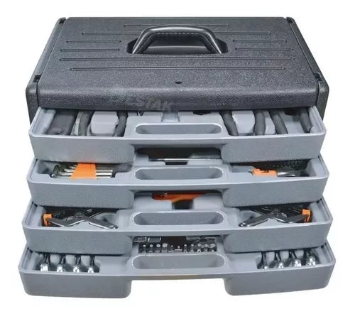 Kit 199 Peças Ferramentas Combinadas Em Aço Com Maleta