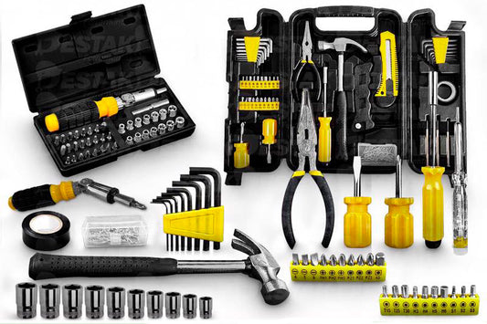 Kit Ferramenta 200 Peças Com Jogo Soquete E 43 Brocas + Luvas