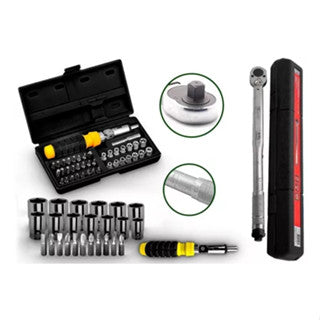 Kit Torquimetro De Estalo 1/2 Pol Soquetes Bits 41 peças Maleta Completa
