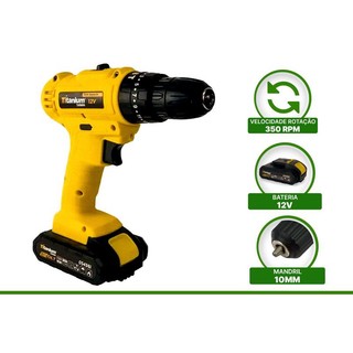 Parafusadeira e Furadeira Bateria 12v Bivolt 3/8'' Parafusadeira Impacto Sem Fio