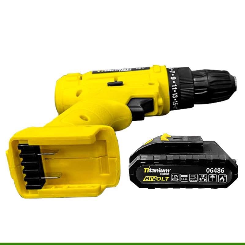 Parafusadeira e Furadeira Bateria 12v Bivolt 3/8'' Parafusadeira Impacto Sem Fio