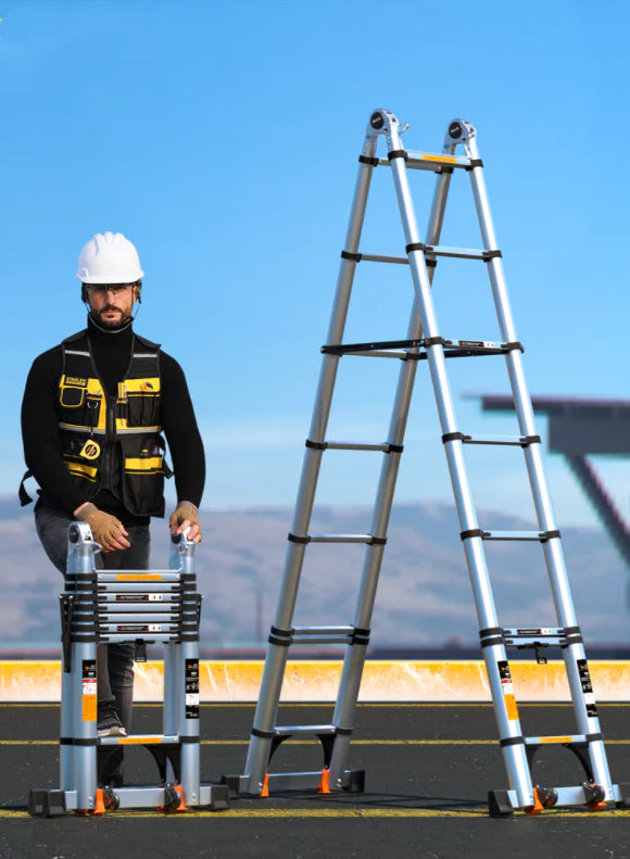 Escada Telescópica Multifuncional de Alumínio - Lançamento de Fábrica 6,9 Metros