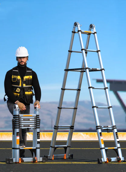 Escada Telescópica Multifuncional de Alumínio - Lançamento de Fábrica 6,9 Metros