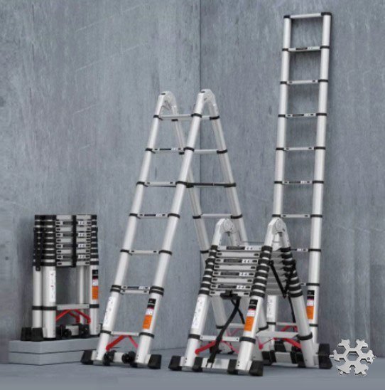 Escada Telescópica Multifuncional de Alumínio - Lançamento de Fábrica 6,9 Metros